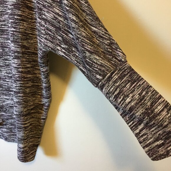 Lava Purple Marled Knit Rayon Blend Dolman Sleeve Wrap Hem Pullover - Picture 6 of 15